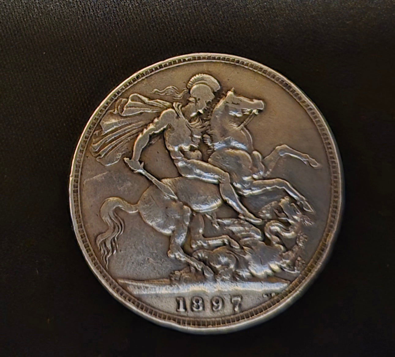 #1 1897 Queen Victoria Silver Crown coin. image 1