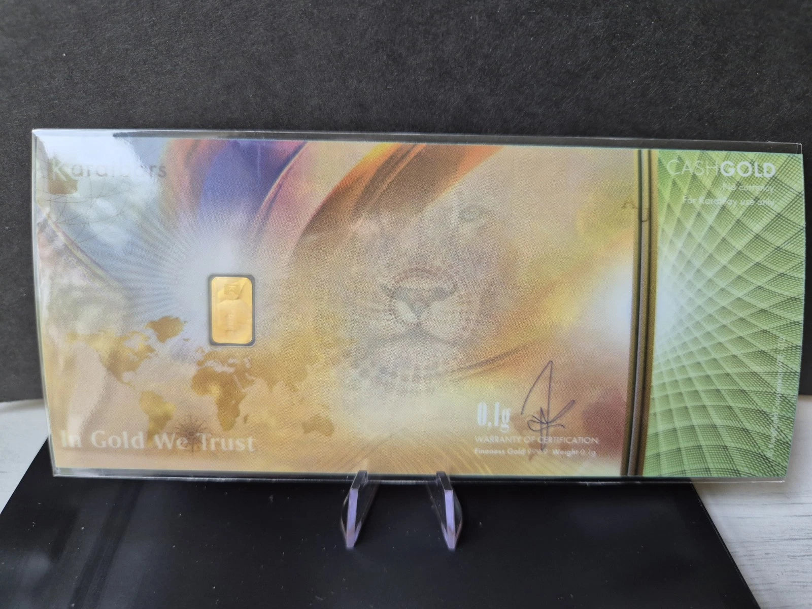 CashGold note containing 0.1 grams of 24K (999.9) Gold image 1