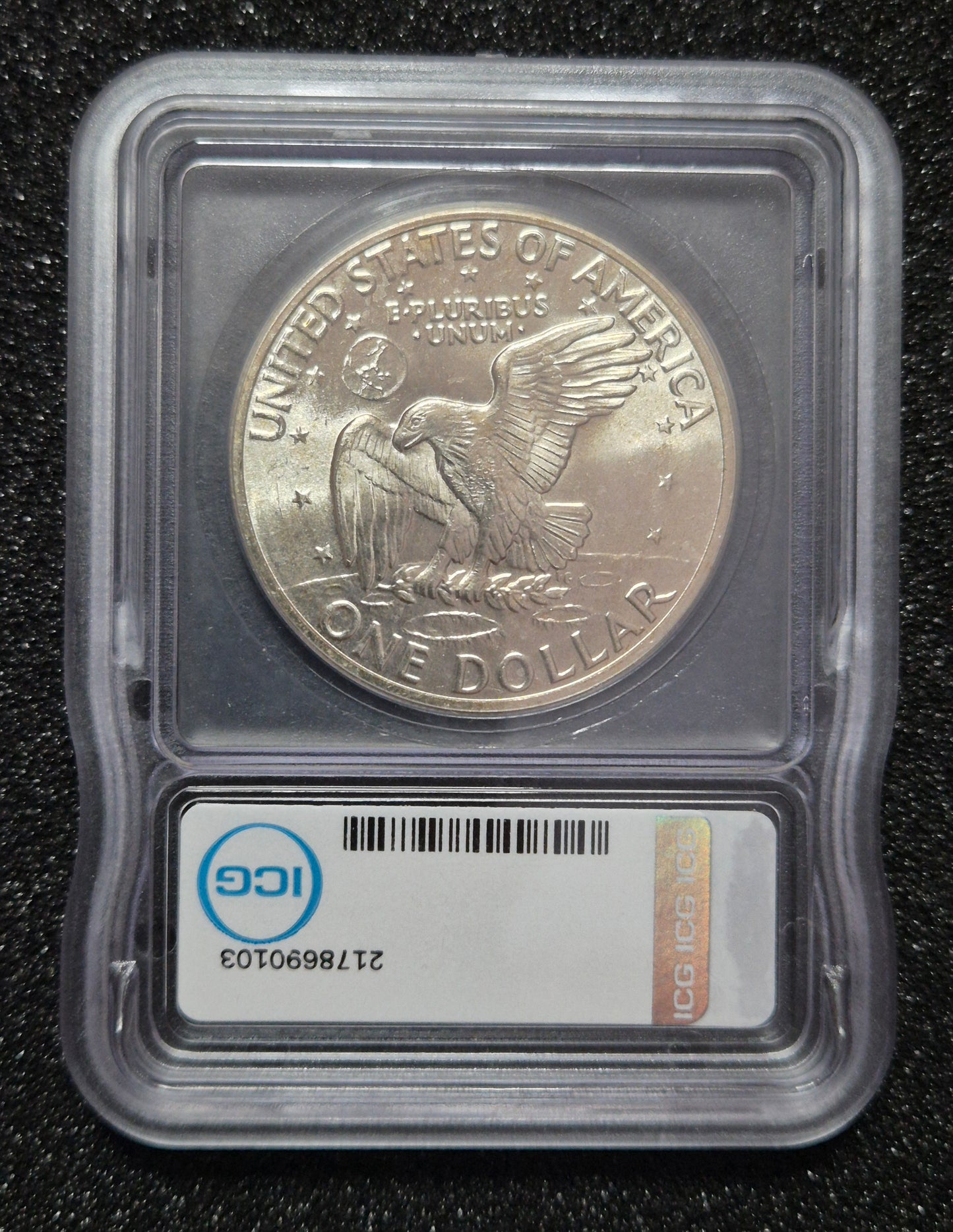 1971 S MS68 "Ike" Silver Dollar Graded and Signed By Austin Hutto.