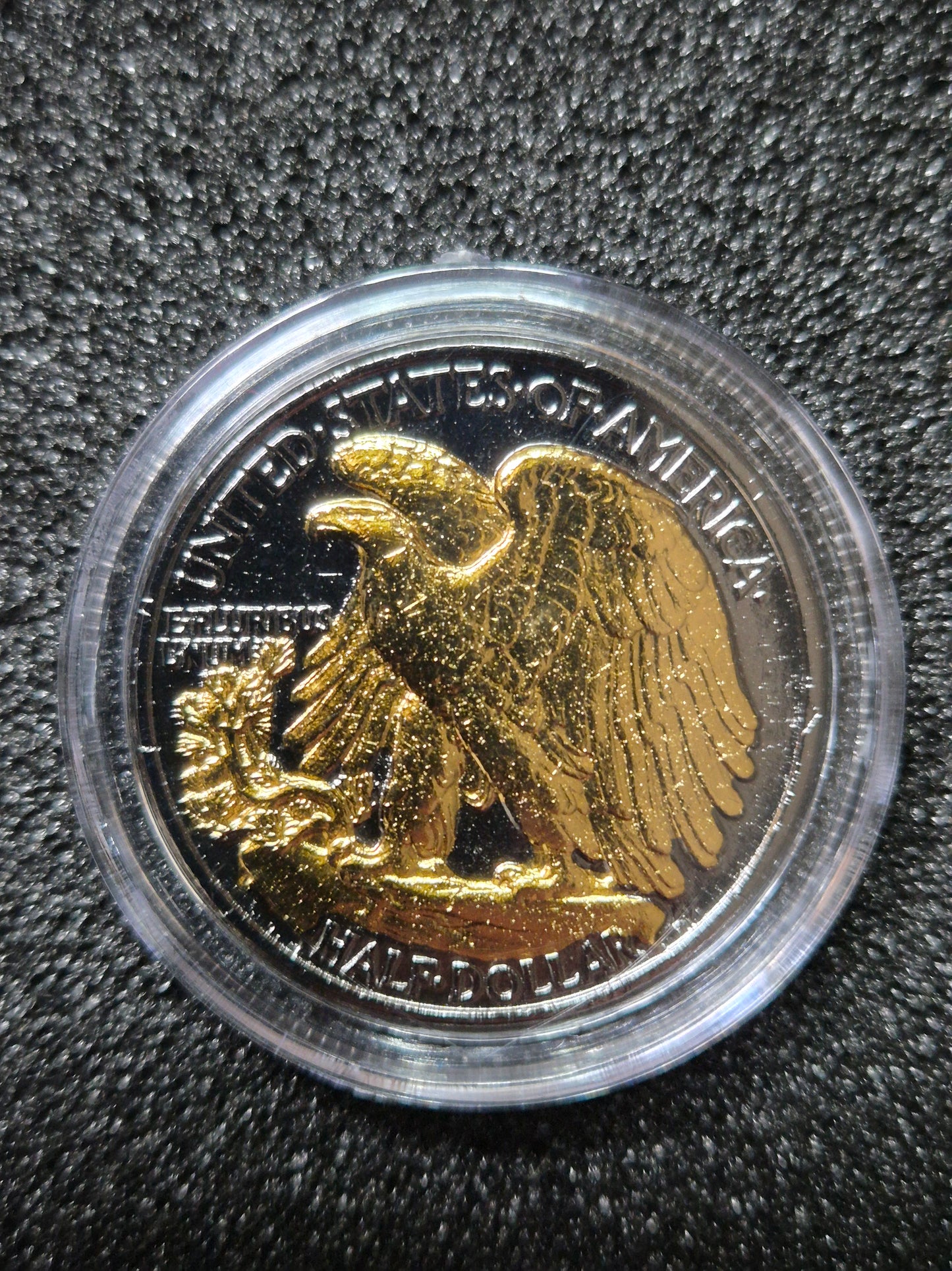Walking Liberty Silver Half Dollar – Black Ruthenium & 24K Gold Edition (with COA & Display Box)