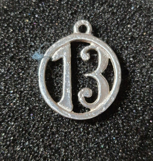 Number 13 Silver Charm - 925 Sterling Silver - 0.7g - S#10
