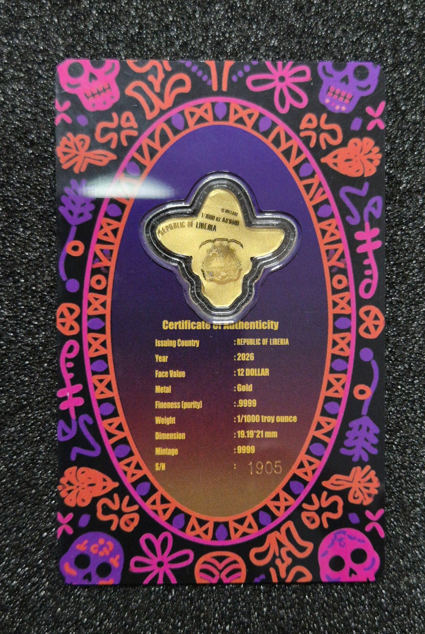 Gold 1/1000 oz Dia De Los Muertos