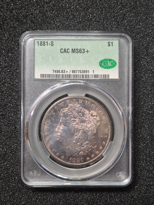 1881 - S - Morgan Dollar MS63+ Graded by CAC