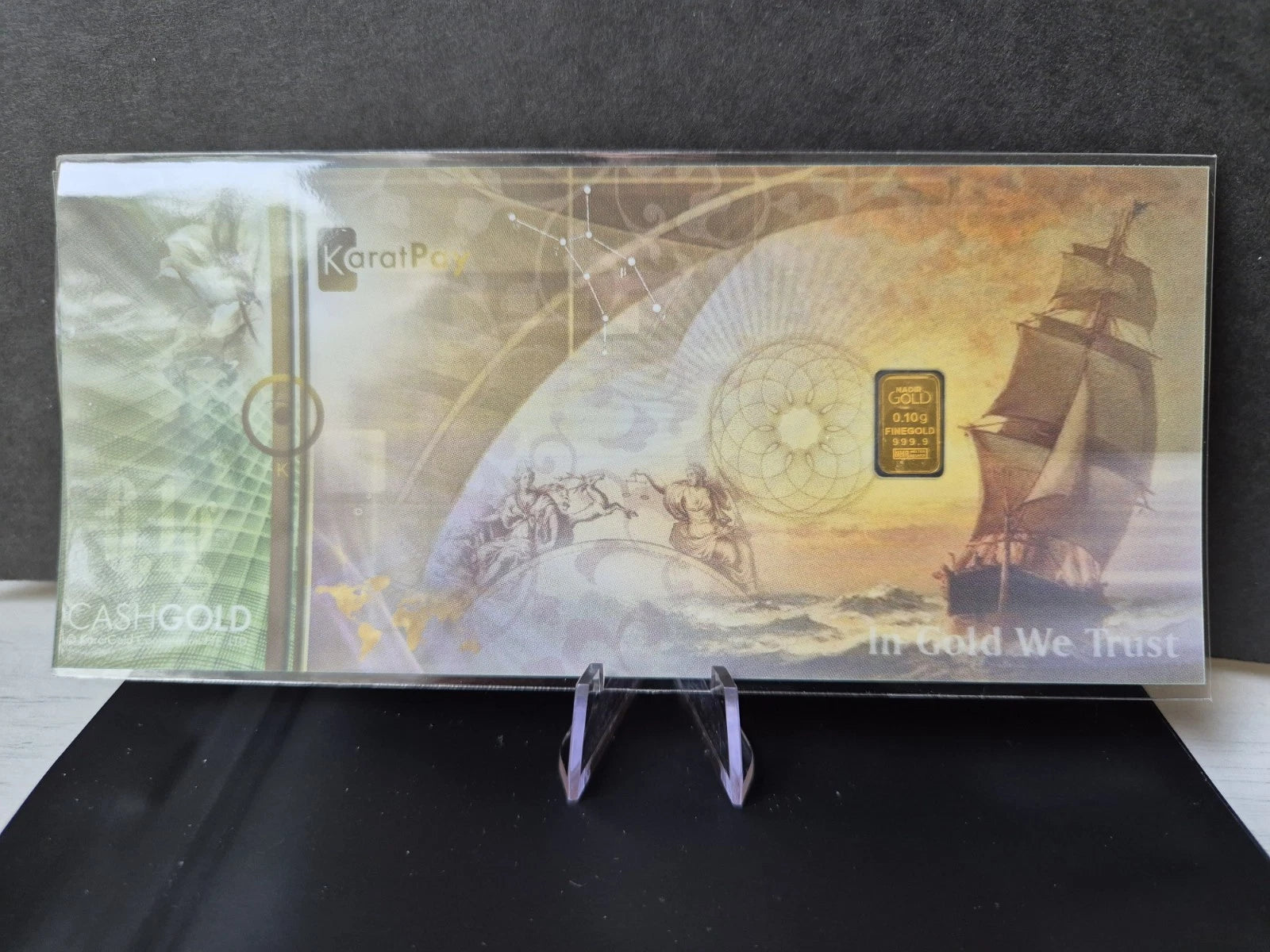 CashGold note containing 0.1 grams of 24K (999.9) Gold image 0