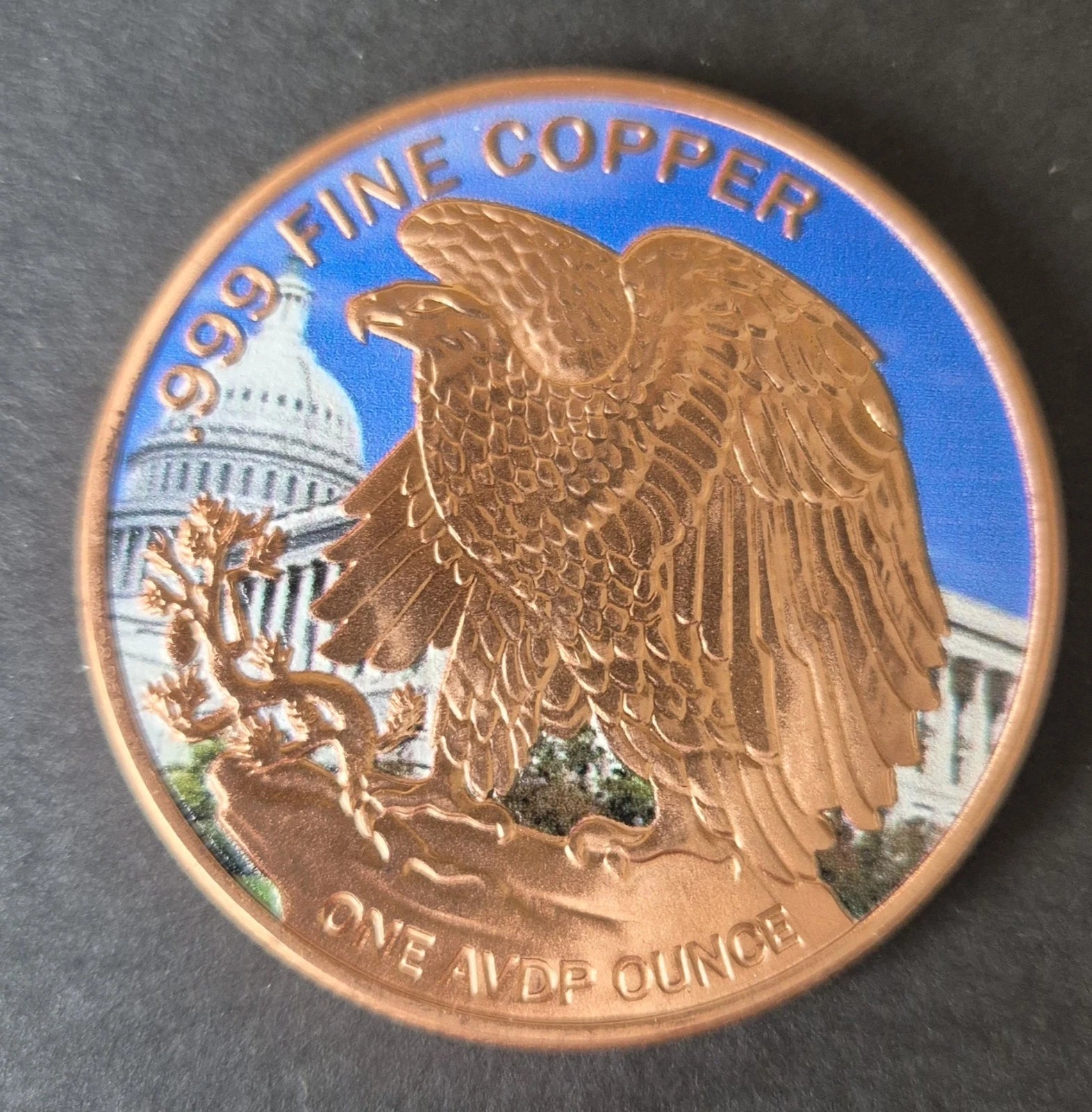 1 oz Fine Colourised Copper Round - Walking Liberty image 1